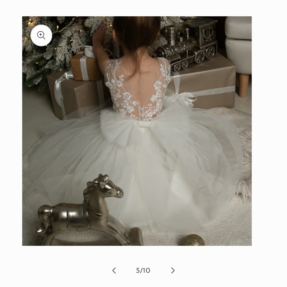 Ellie White Lace Formal Kids Dress